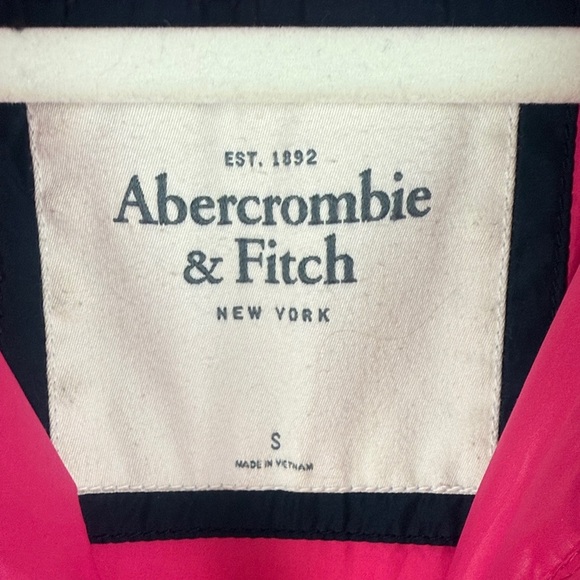 Abercrombie & Fitch Down Feather Blend Bright Pink Sleeveless Puffer Small Vest - Picture 5 of 11